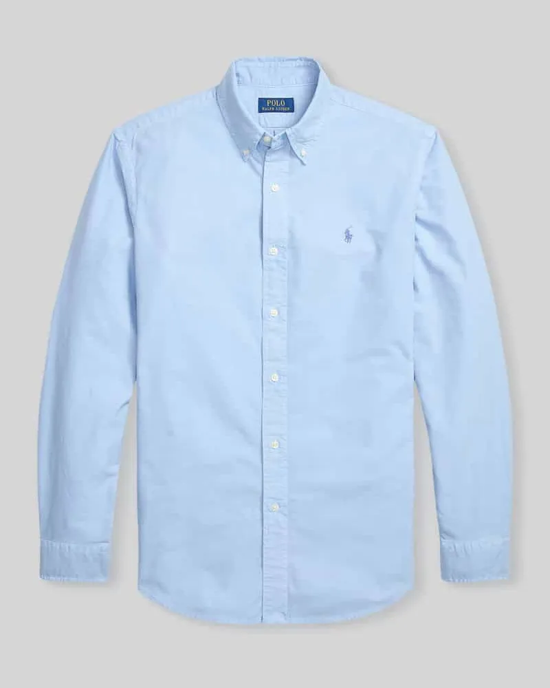 Ralph Lauren Custom Fit Freizeithemd aus reiner Baumwolle Jeansblau
