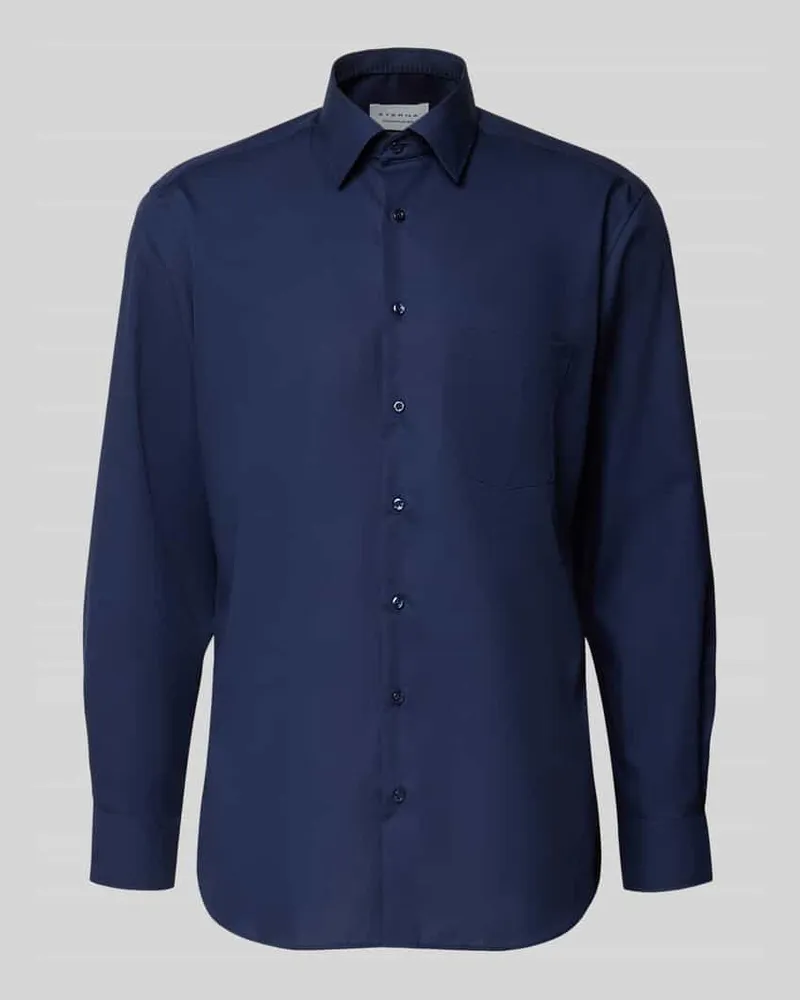 Eterna Modern Fit Business-Hemd mit Brusttasche Marine