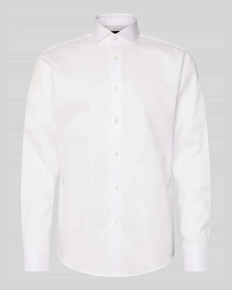 HUGO BOSS Regular Fit Businesshemd aus reiner Baumwolle Modell 'JOE Weiss