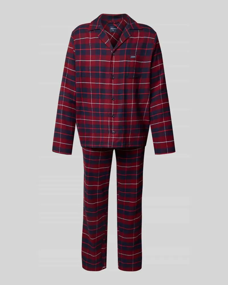 Jockey Pyjama mit Knopfleiste Bordeaux