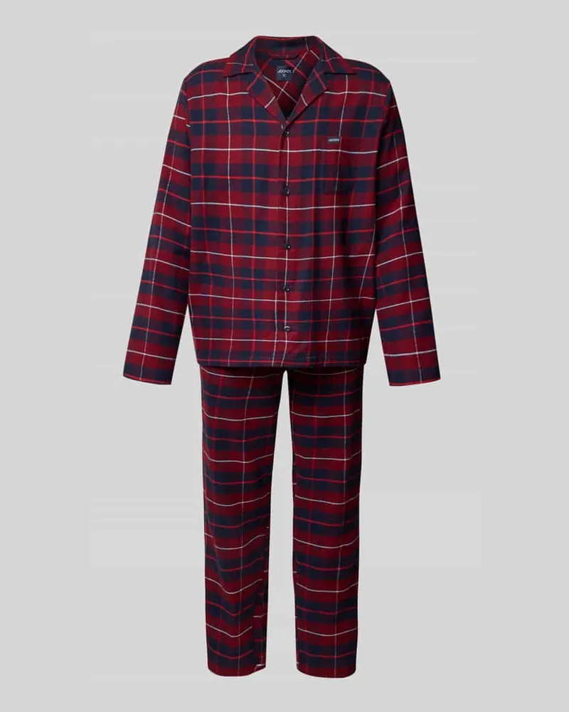 Jockey Pyjama mit Knopfleiste Bordeaux