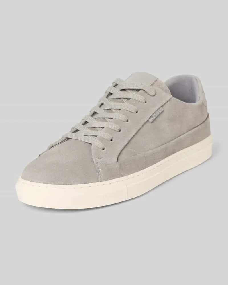 PS Poelman Sneaker aus echtem Leder mit Logo-Detail Hellgrau