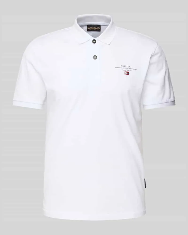 Napapijri Regular Fit Poloshirt mit Label-Stitching Modell 'elbas Offwhite