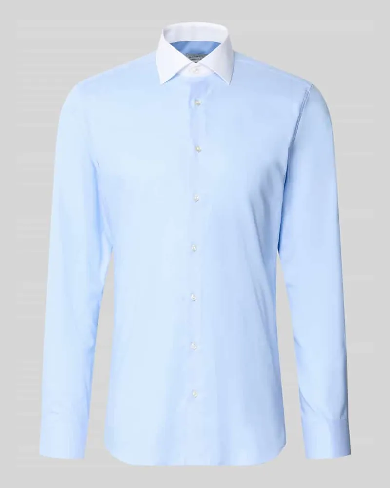 Eterna Slim Fit Business-Hemd mit Kentkragen Bleu