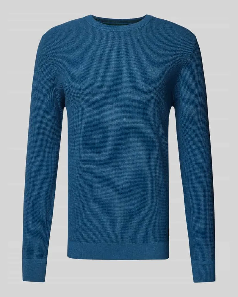 Tom Tailor Regular Fit Strickpullover mit geripptem Rundhalsausschnitt 