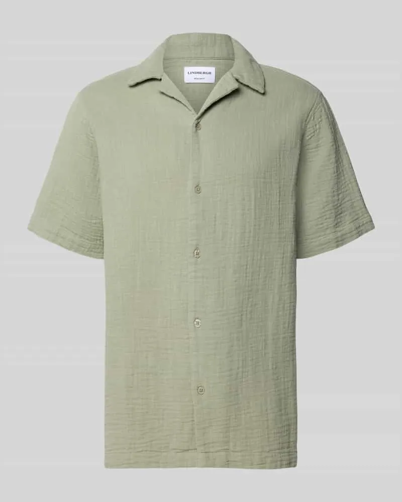 Lindbergh Relaxed Fit Freizeithemd mit Strukturmuster Oliv