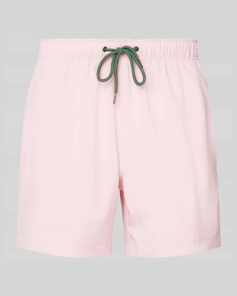McNeal Relaxed Fit Badeshorts mit Logo-Stitching Hellrosa