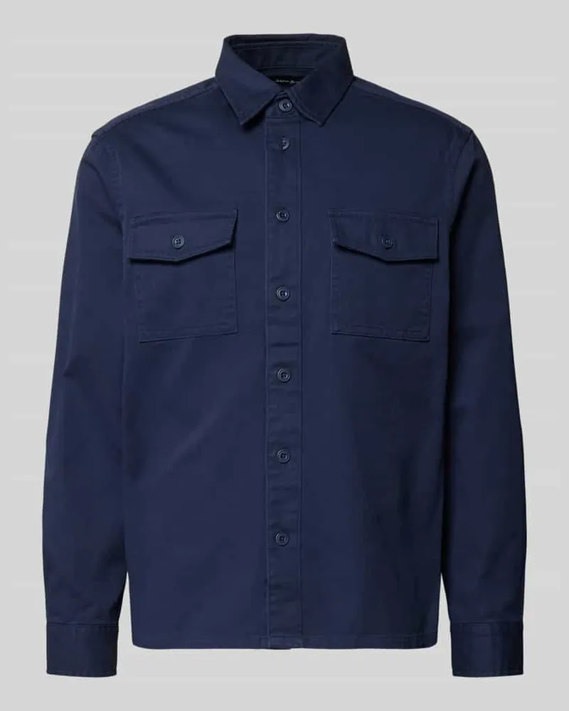 Christian Berg Hemdjacke mit Knopfleiste Marine