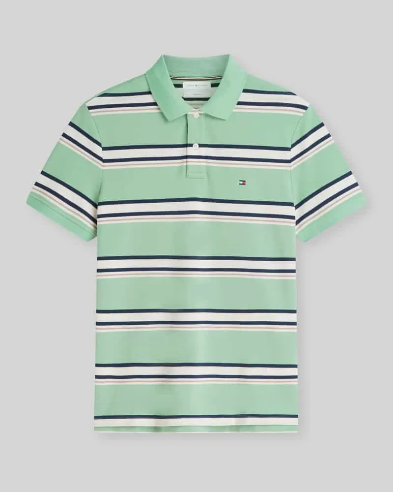 Tommy Hilfiger Regular Fit Poloshirt aus Baumwoll-Mix Hellgruen