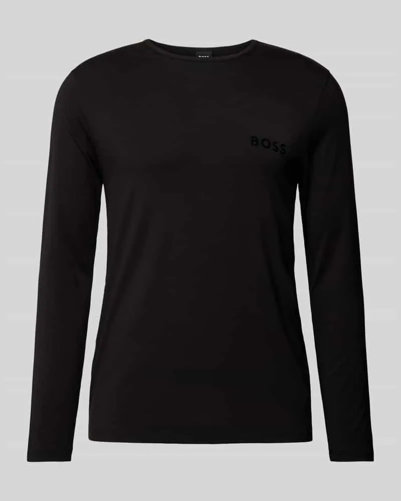 HUGO BOSS Longsleeve mit Label-Print 