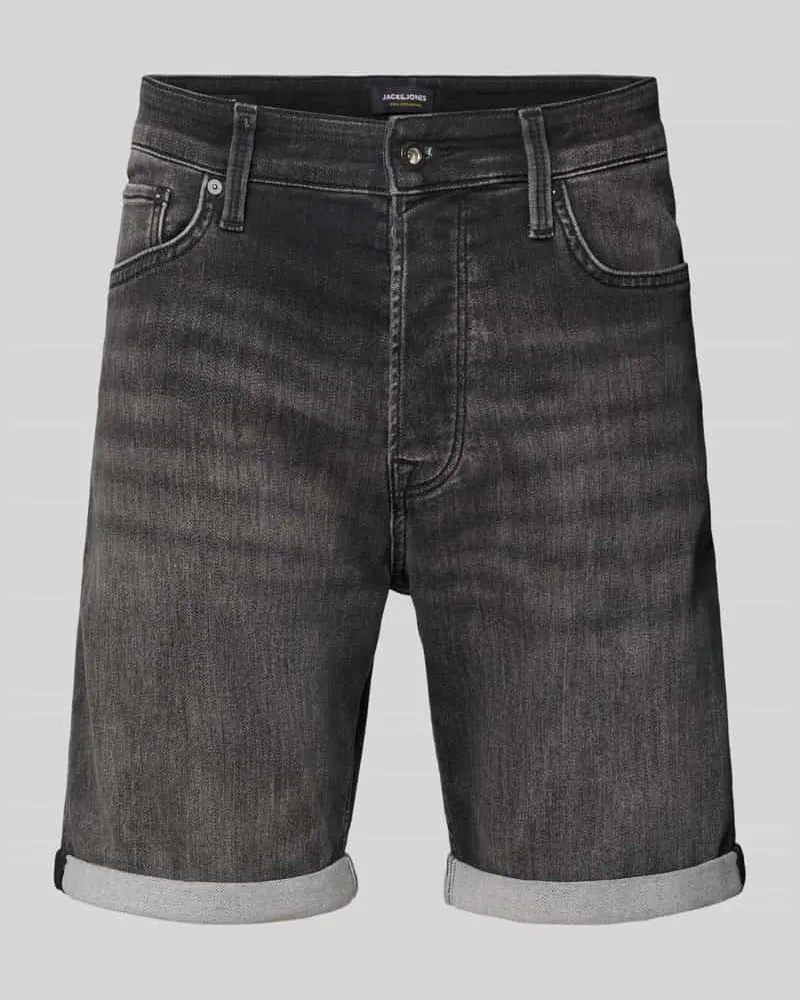 Jack & Jones Regular Fit Jeansshorts mit Umschlag Modell 'RICK Dunkelgrau