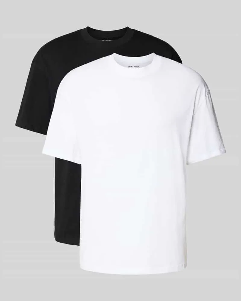 Jack & Jones T-Shirt 2er-Set mit Rundhalsausschnitt Modell 'BRADLEY Black
