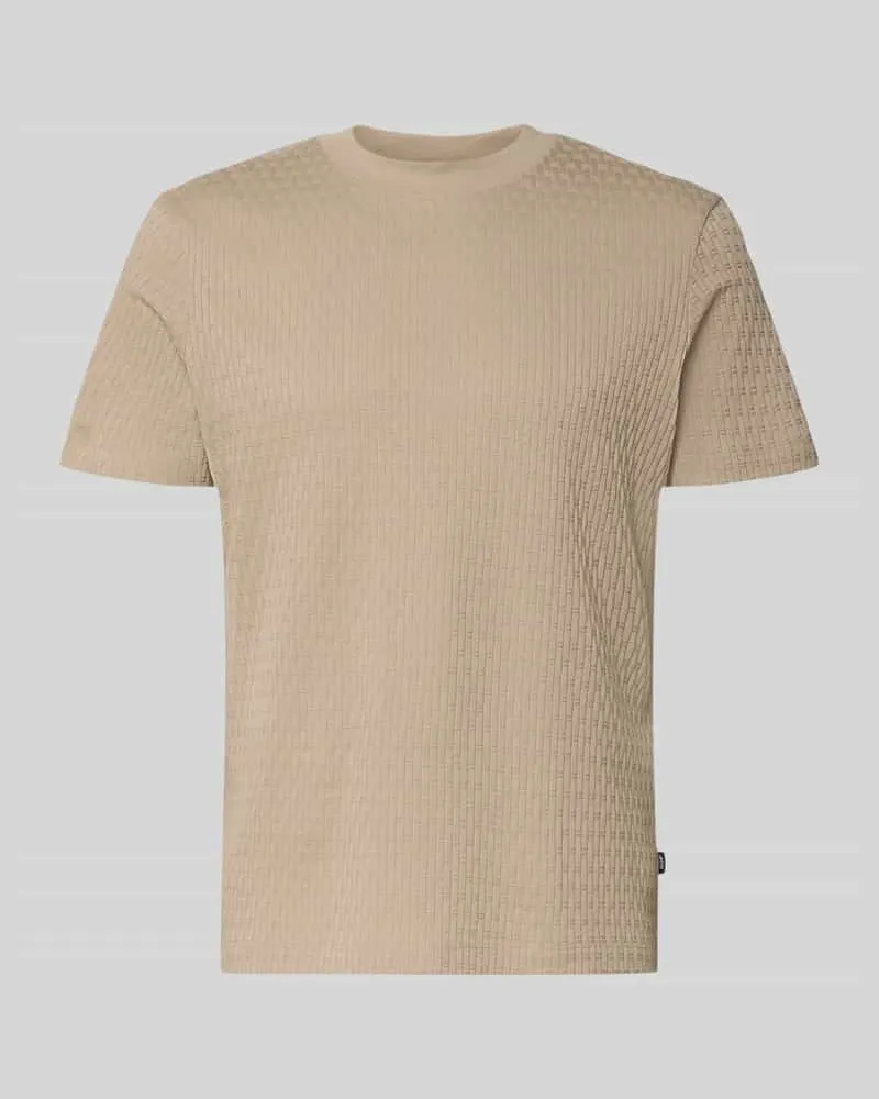 JOOP! T-Shirt mit Strukturmuster Modell 'Raulos Beige
