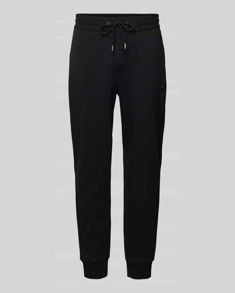 HUGO BOSS Regular Fit Sweatpants aus Baumwoll-Mix Modell 'LOCSIN Black