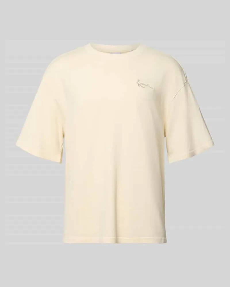 Karl Kani Oversized T-Shirt mit Logo-Stitching Ecru