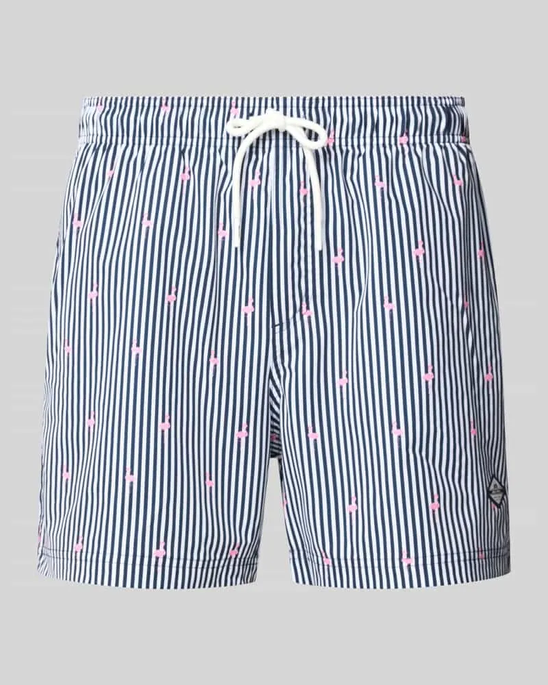 Jack & Jones Badehose im Allover-Look Modell 'MAUI BREEZE Dunkelblau