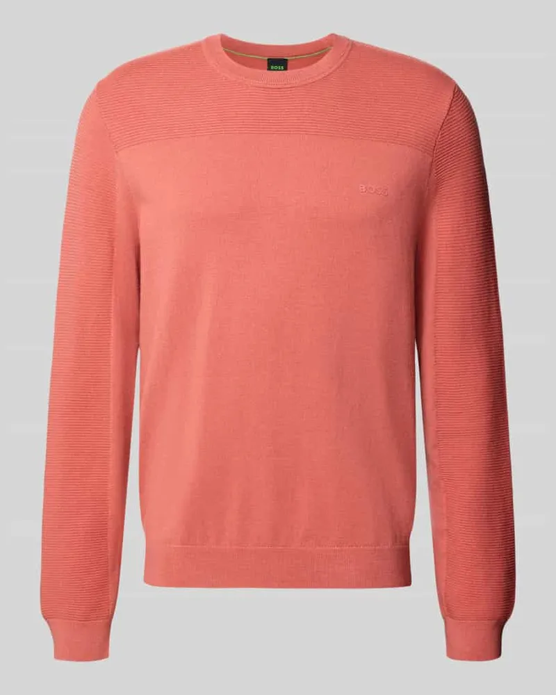 HUGO BOSS Regular Fit Pullover mit Logo-Schriftzug Pink