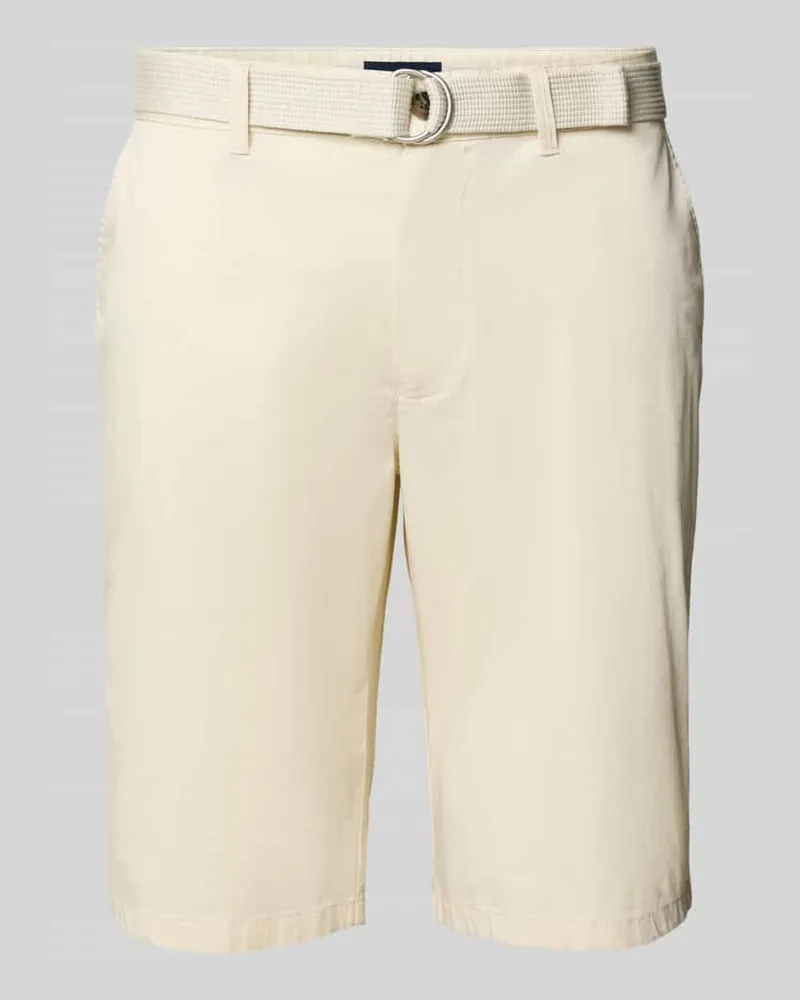 Christian Berg Bermudas aus Light Baumwolle mit Gürtel Kitt