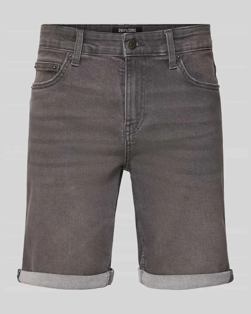 Only & Sons Regular Fit Bermudas aus Baumwoll-Mix mit Viskose-Anteil Modell 'PLY Mittelgrau