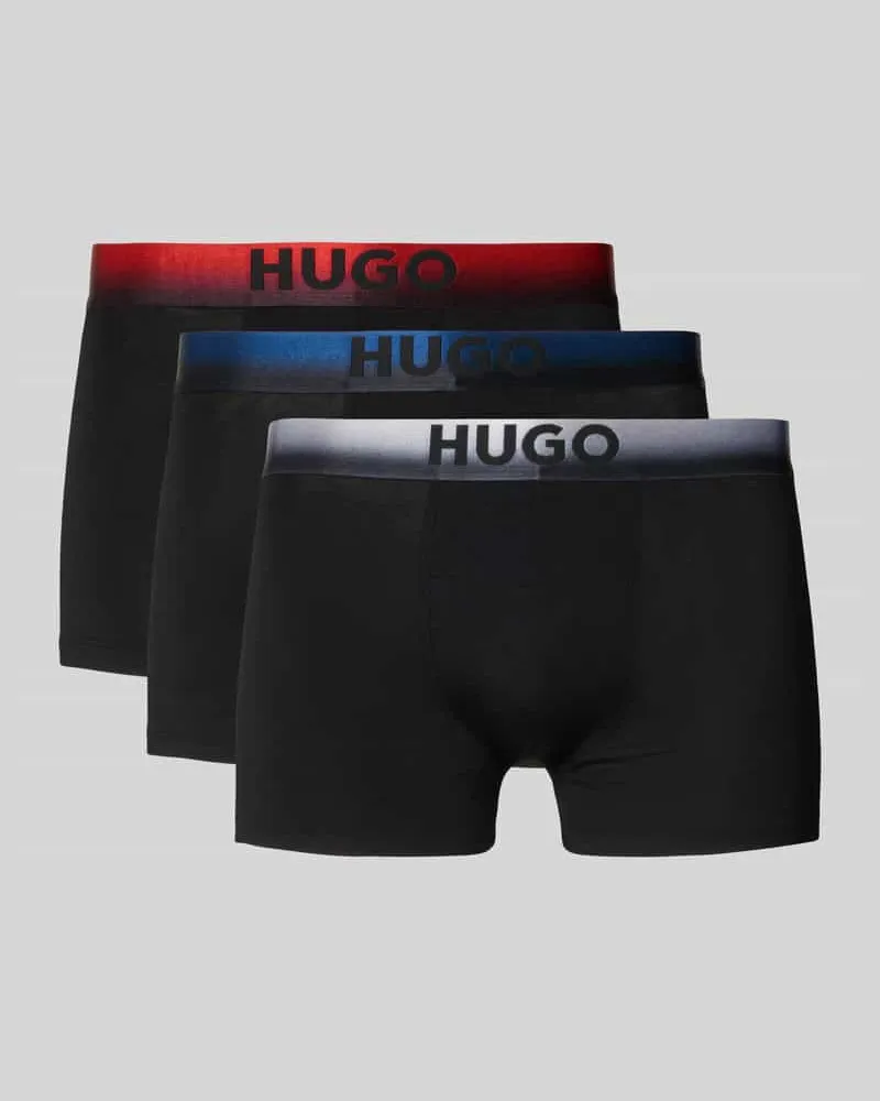 HUGO BOSS Slim Fit Trunks aus Modal-Mix im 3er-Pack Modell 'SPRAY Black