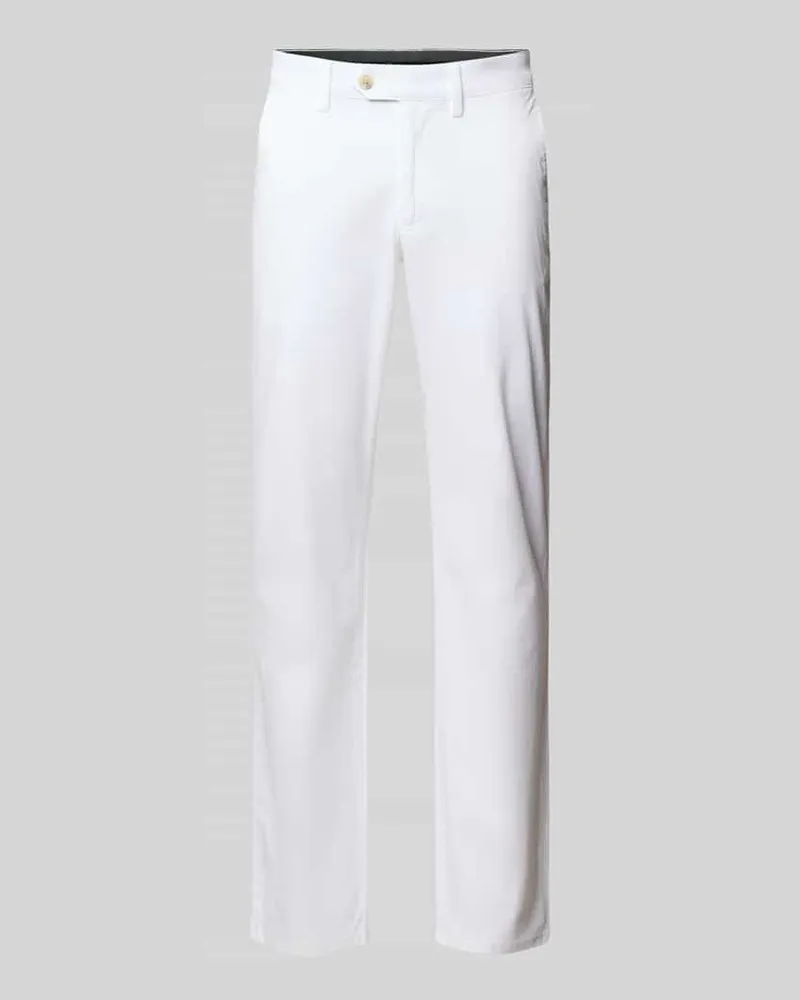 Christian Berg Stoffhose mit Gesäßtaschen Weiss