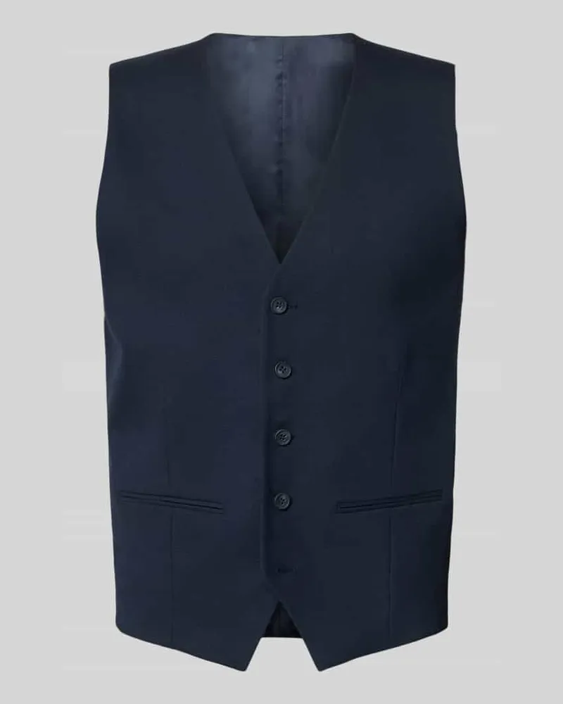 Selected Slim Fit Anzugweste aus Baumwollmix Blau