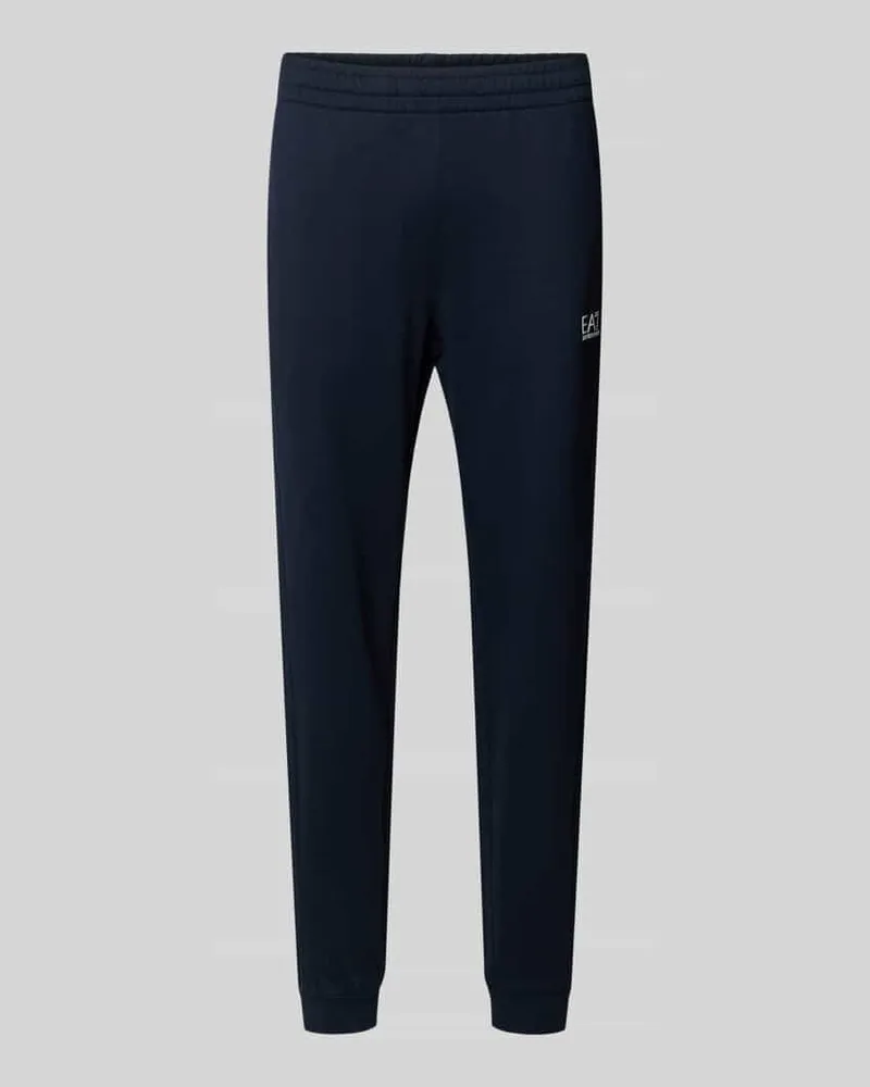 EA7 Sweatpants mit Logo und elastischem Bund Dunkelblau
