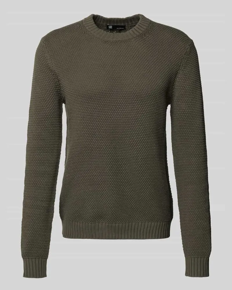 G-STAR RAW Strickpullover mit gerippten Abschlüssen Anthrazit