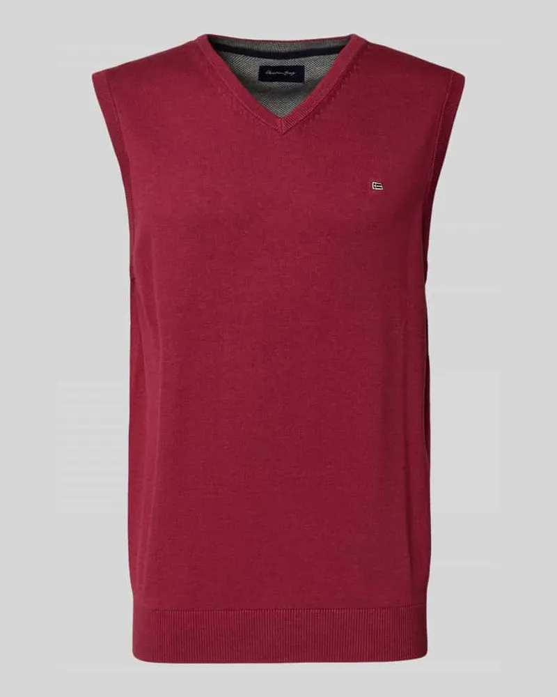 Christian Berg Pullunder mit Label-Stitching Dunkelrot