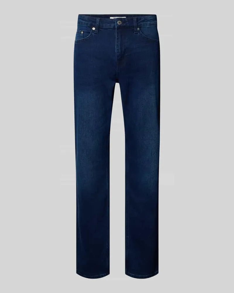 Only & Sons Regular Fit Jeans aus Baumwoll-Mix Modell 'WEFT Dunkelblau