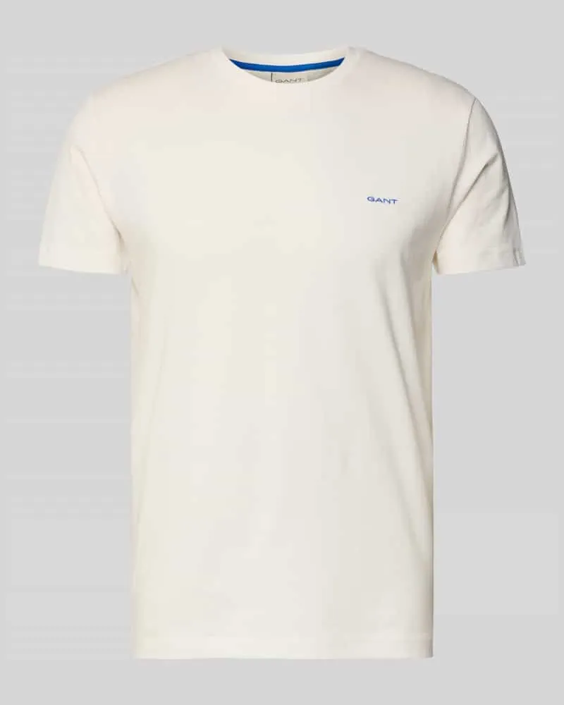 Gant T-Shirt mit Label-Detail Offwhite