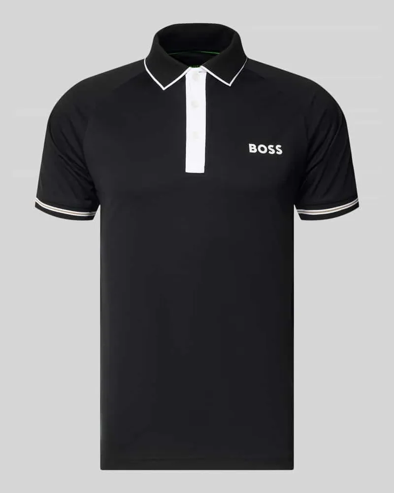 HUGO BOSS Regular Fit Poloshirts mit Kontrastdetails Black