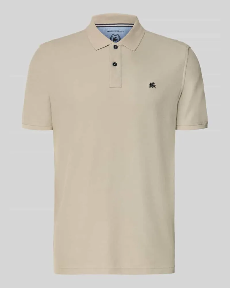 Lerros Regular Fit Poloshirt mit Logo-Stitching Modell 'Performance Ecru