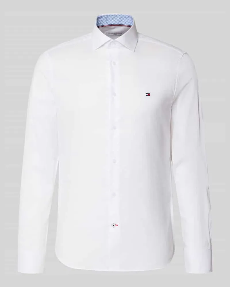 Tommy Hilfiger Slim Fit Freizeithemd aus Baumwoll-Mix Weiss
