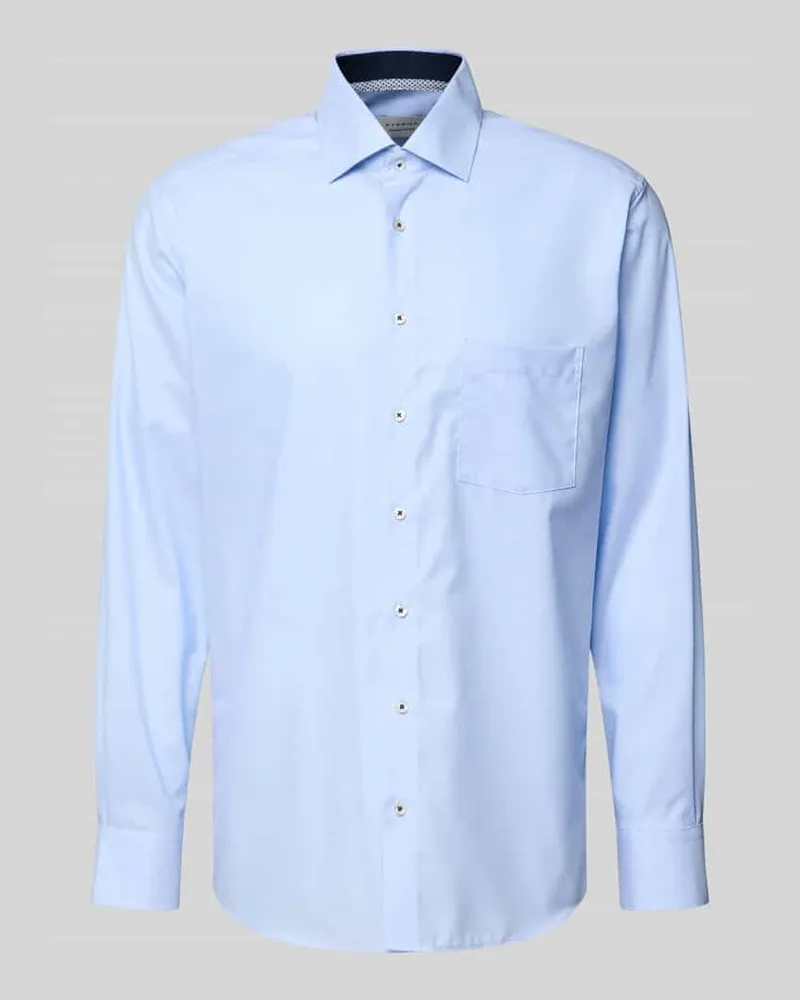 Eterna Regular Fit Businesshemd aus Baumwolle mit Kentkragen Bleu