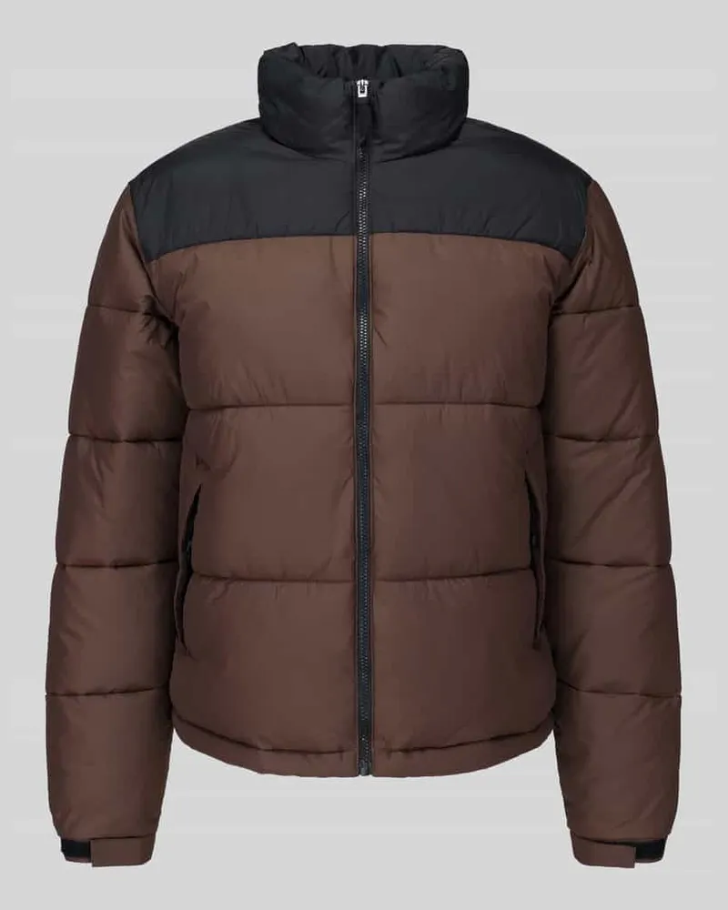 Only & Sons Regular Fit Steppjacke mit hohem Stehkragen Modell 'ONSMAVERICK Dunkelbraun