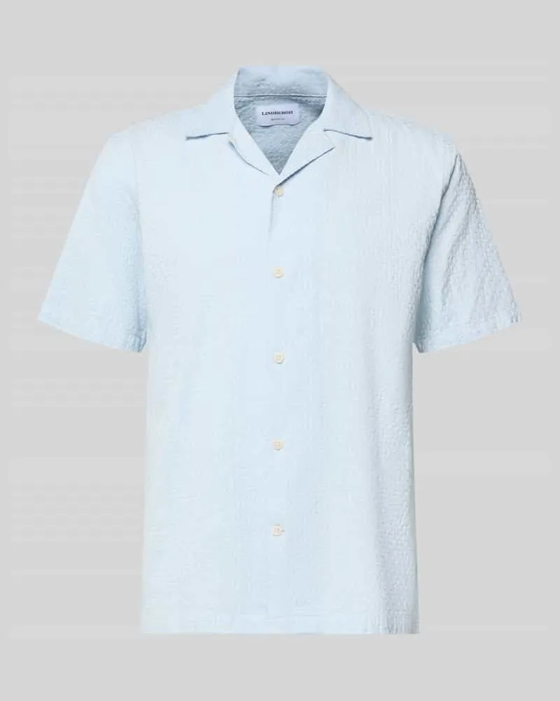 Lindbergh Relaxed Fit Freizeithemd mit Leinen-Anteil Hellblau