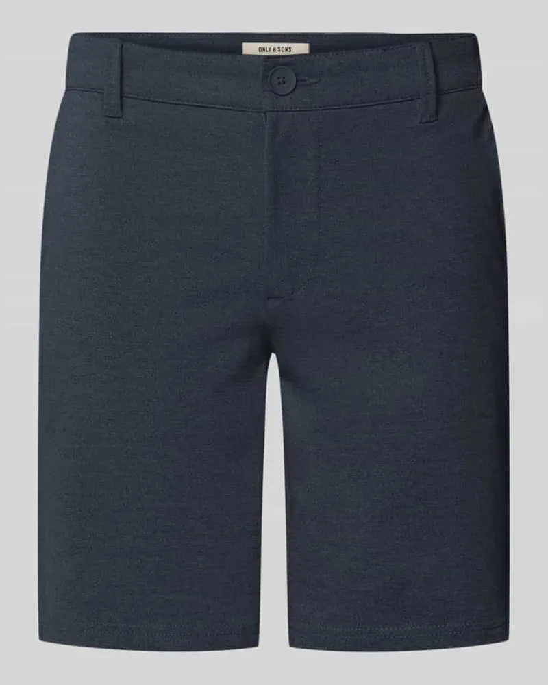 Only & Sons Regular Fit Chinoshorts aus Viskose-Mix Modell 'MARK Dunkelblau