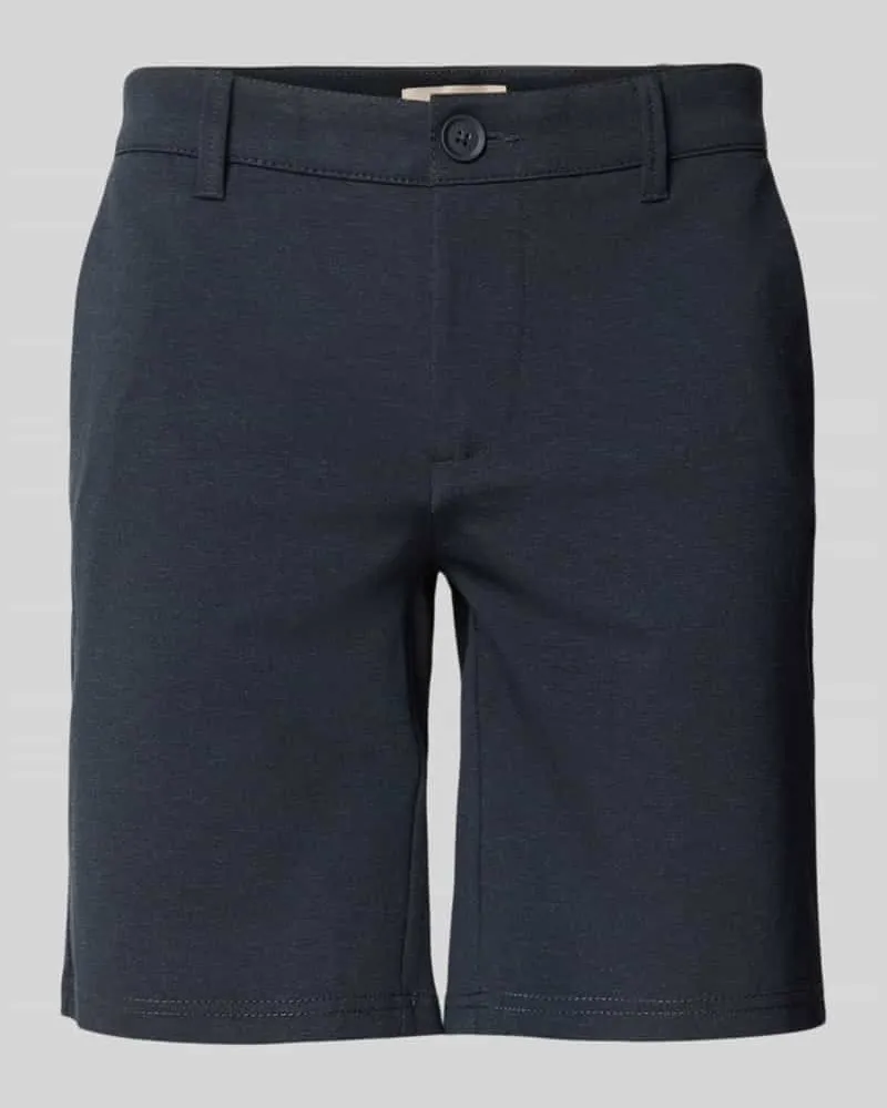 Only & Sons Regular Fit Chinoshorts aus Viskose-Mix Modell 'MARK Dunkelblau