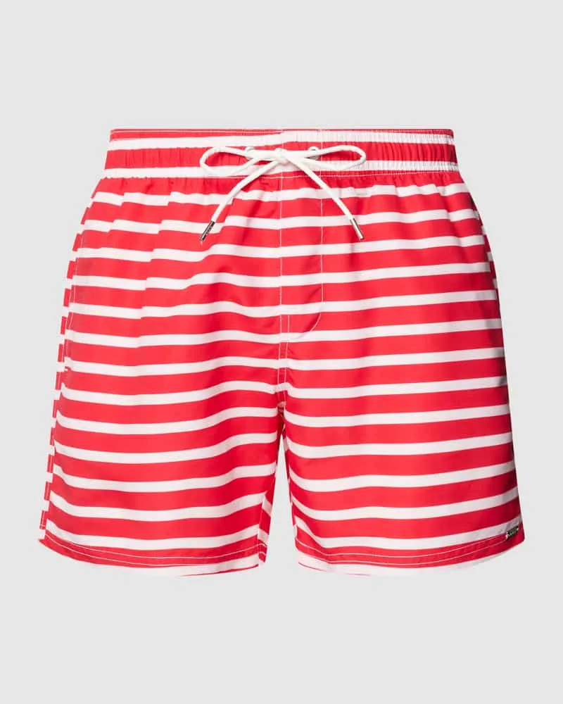 Schiesser Badehose mit Label-Applikation Modell 'SUBMERGED Rot