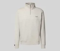 Sweatshirt mit Troyer-Kragen und Logo-Stitching