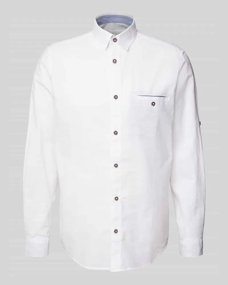 Tom Tailor Regular Fit Freizeithemd aus Flammgarn Weiss