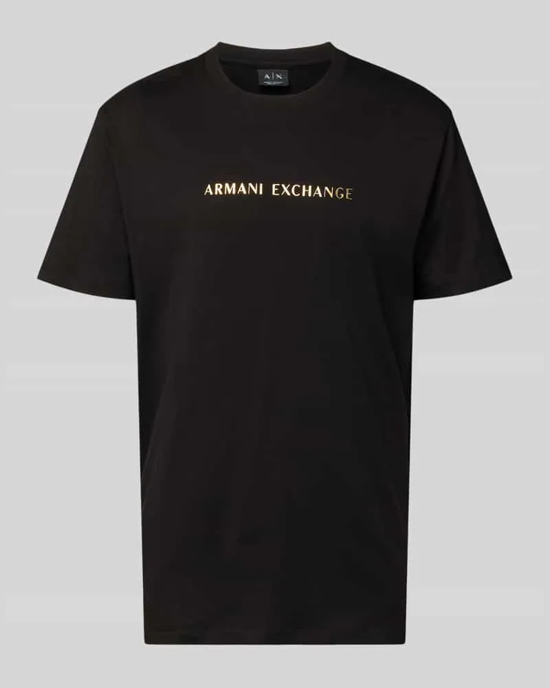 Armani Exchange T-Shirt mit Label-Print Black