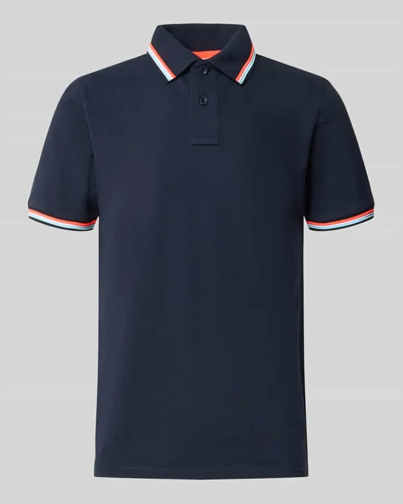 Sundek Slim Fit Poloshirt mit Kontraststreifen Modell 'Brice Marine