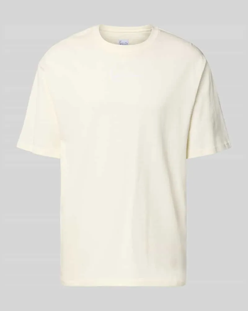 Karl Kani T-Shirt mit Label-Stitching und Rundhalsausschnitt Offwhite