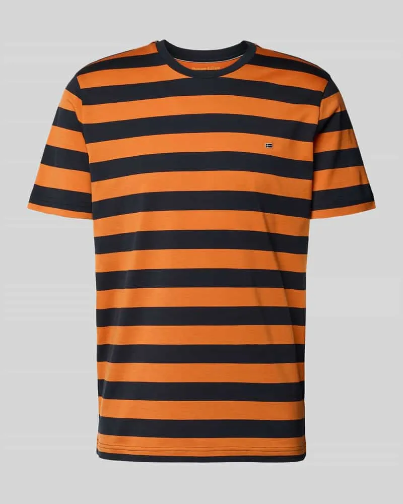 Christian Berg Regular Fit T-Shirt mit Logo-Stitching Orange