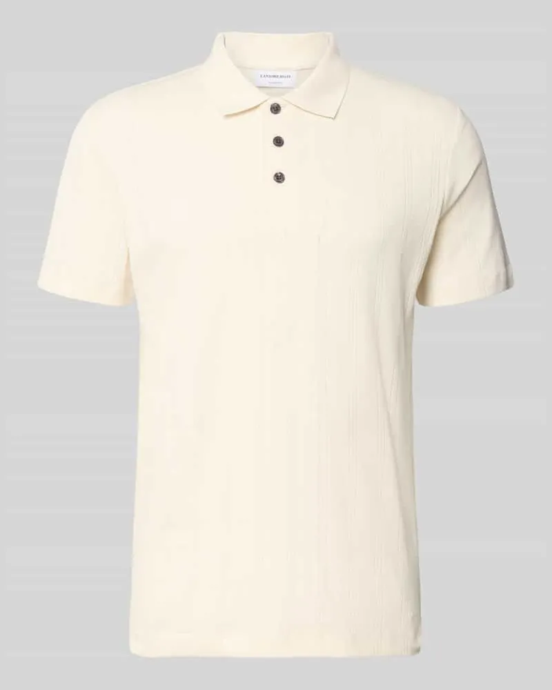 Lindbergh Regular Fit Poloshirt mit kurzer Knopfleiste Offwhite