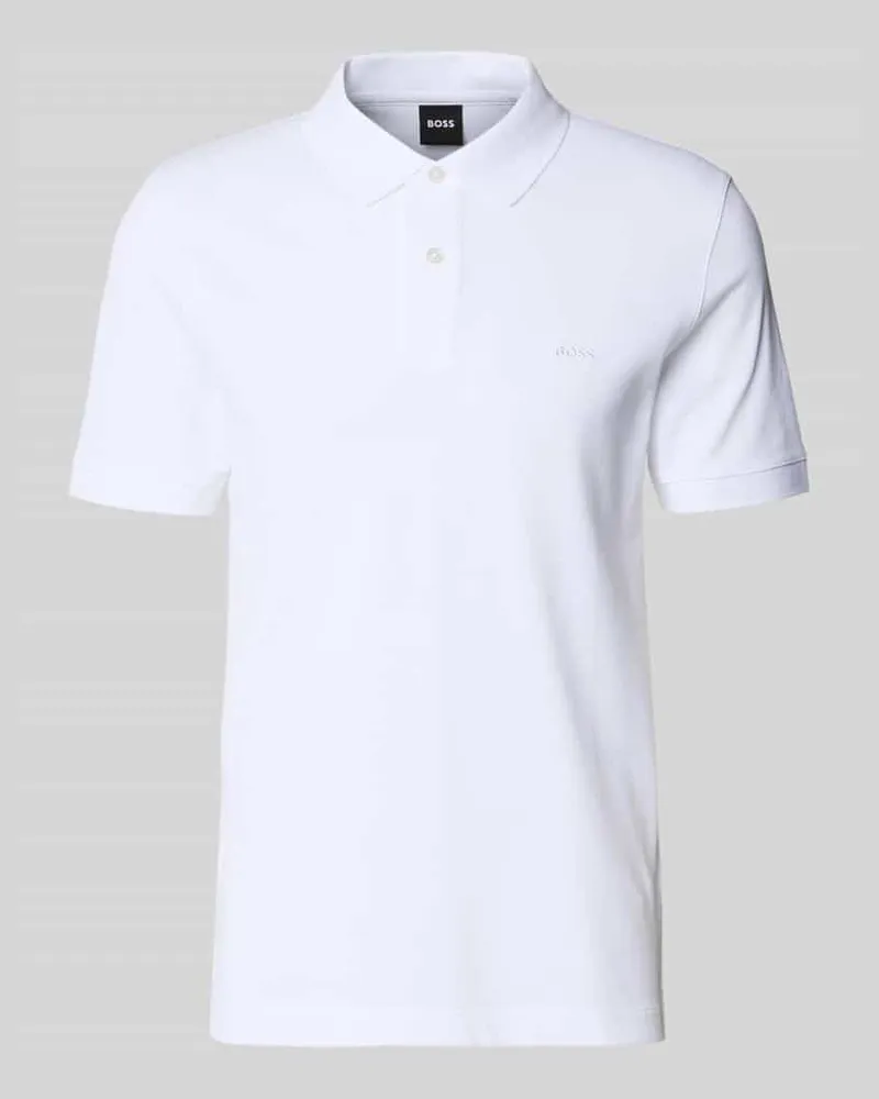 HUGO BOSS Regular Fit Poloshirt aus reiner Baumwolle Modell 'PALLAS Weiss