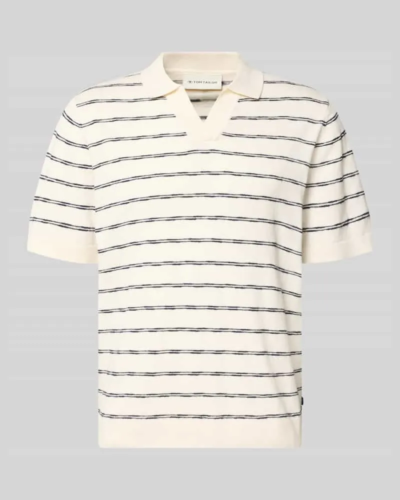 Tom Tailor Regular Fit Poloshirt aus reiner Baumwolle Offwhite