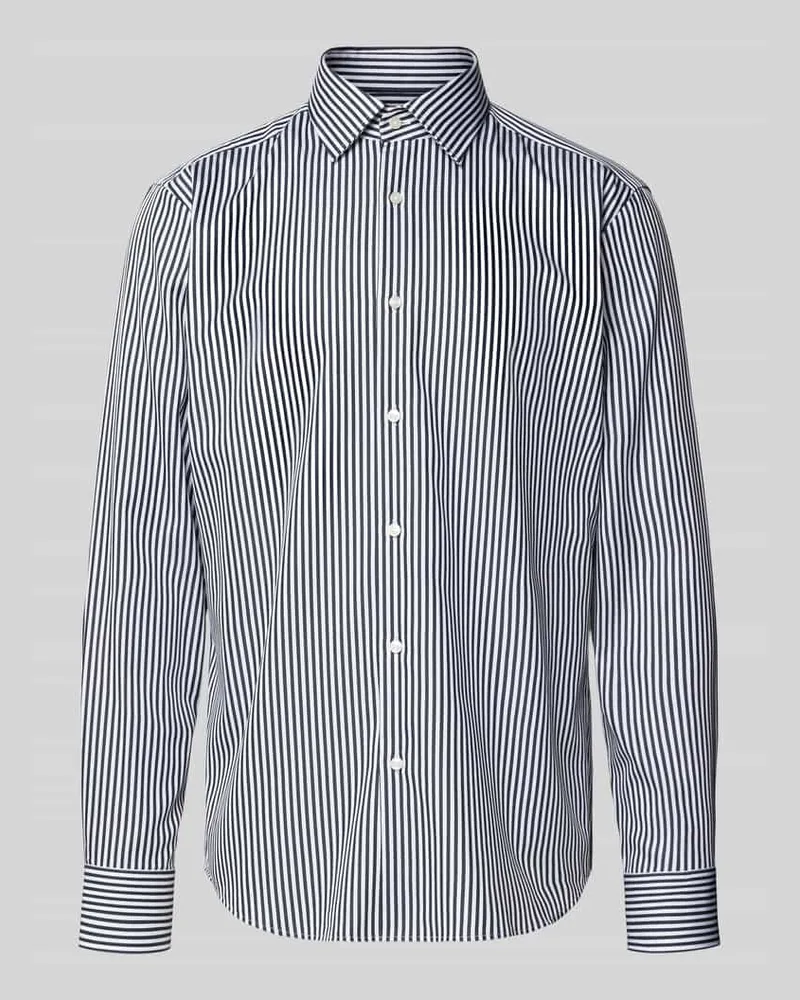 HUGO BOSS Regular Fit Businesshemd aus reiner Baumwolle Modell 'JOE Marine